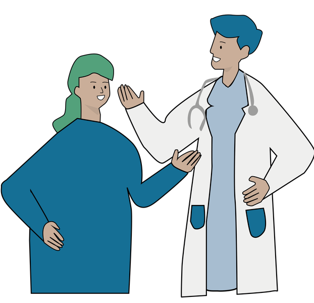 Arzt mit Patientin im Gespräch